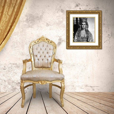 Elizabeth Taylor - Cleopatra Gold Ornate Wood Framed Art Print with Double Matting by Hollywood Photo Archive