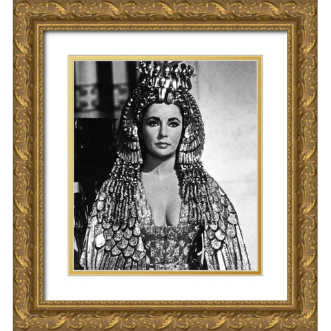 Elizabeth Taylor - Cleopatra Gold Ornate Wood Framed Art Print with Double Matting by Hollywood Photo Archive
