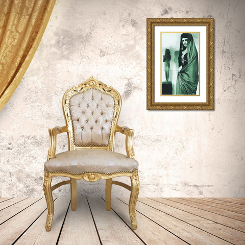 Elizabeth Taylor - Cleopatra Gold Ornate Wood Framed Art Print with Double Matting by Hollywood Photo Archive