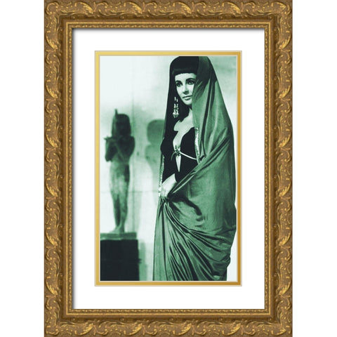 Elizabeth Taylor - Cleopatra Gold Ornate Wood Framed Art Print with Double Matting by Hollywood Photo Archive