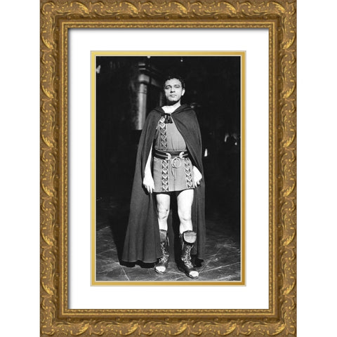 Wardrobe Test - Cleopatra - Richard Burton Gold Ornate Wood Framed Art Print with Double Matting by Hollywood Photo Archive
