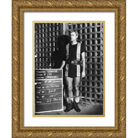 Wardrobe Test - Cleopatra - Roddy McDowall Gold Ornate Wood Framed Art Print with Double Matting by Hollywood Photo Archive