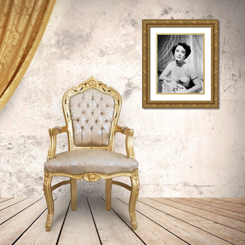 Elizabeth Taylor Gold Ornate Wood Framed Art Print with Double Matting by Hollywood Photo Archive
