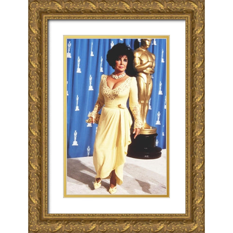 Elizabeth Taylor Gold Ornate Wood Framed Art Print with Double Matting by Hollywood Photo Archive