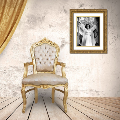 Elizabeth Taylor Gold Ornate Wood Framed Art Print with Double Matting by Hollywood Photo Archive