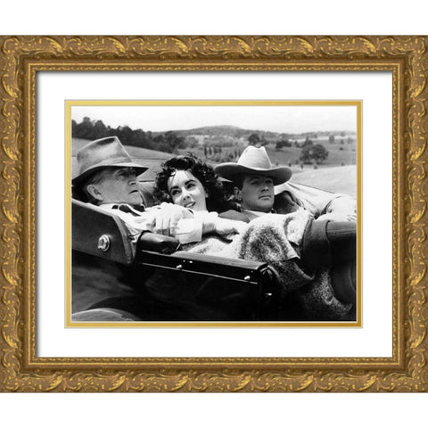 Elizabeth Taylor Gold Ornate Wood Framed Art Print with Double Matting by Hollywood Photo Archive