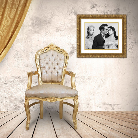 Elizabeth Taylor Gold Ornate Wood Framed Art Print with Double Matting by Hollywood Photo Archive