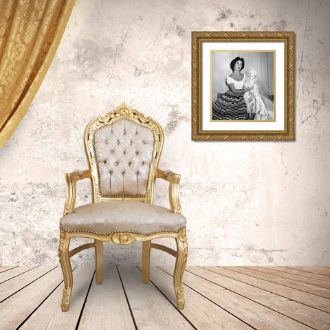 Elizabeth Taylor Gold Ornate Wood Framed Art Print with Double Matting by Hollywood Photo Archive