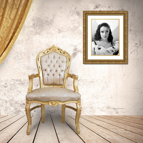 Elizabeth Taylor Gold Ornate Wood Framed Art Print with Double Matting by Hollywood Photo Archive