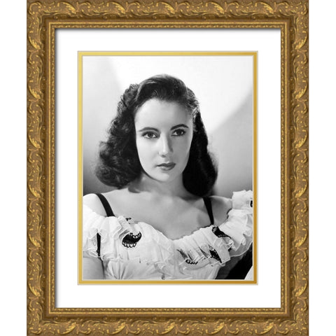 Elizabeth Taylor Gold Ornate Wood Framed Art Print with Double Matting by Hollywood Photo Archive