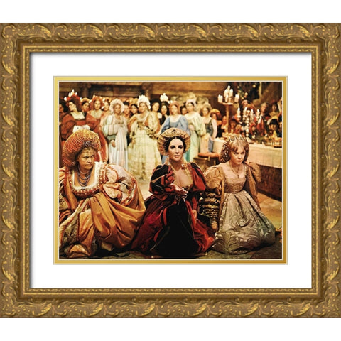 Elizabeth Taylor in The Taming of the Shrew Gold Ornate Wood Framed Art Print with Double Matting by Hollywood Photo Archive