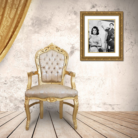 Elizabeth Taylor Gold Ornate Wood Framed Art Print with Double Matting by Hollywood Photo Archive