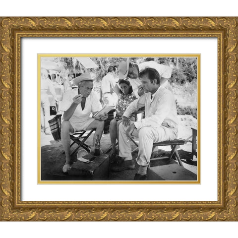 Elizabeth Taylor Gold Ornate Wood Framed Art Print with Double Matting by Hollywood Photo Archive