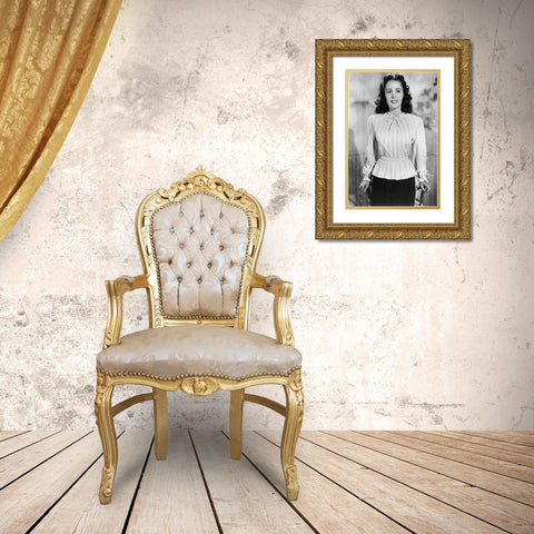 Elizabeth Taylor Gold Ornate Wood Framed Art Print with Double Matting by Hollywood Photo Archive