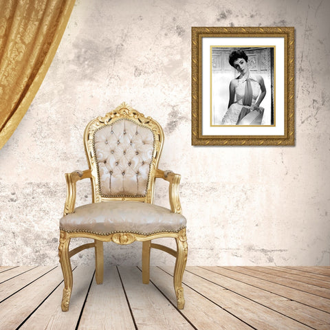Elizabeth Taylor Gold Ornate Wood Framed Art Print with Double Matting by Hollywood Photo Archive