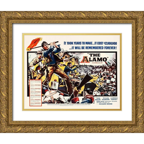 The Alamo - John Wayne Gold Ornate Wood Framed Art Print with Double Matting by Hollywood Photo Archive