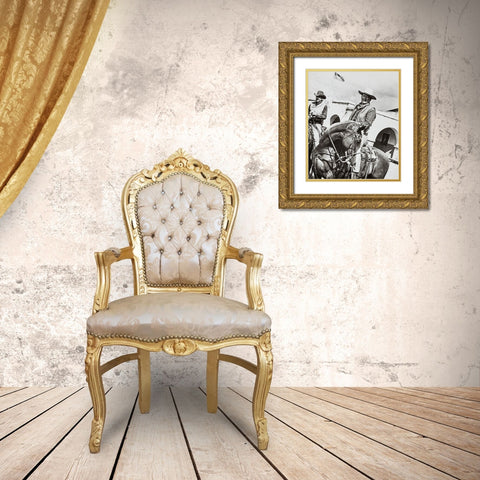 John Wayne Gold Ornate Wood Framed Art Print with Double Matting by Hollywood Photo Archive
