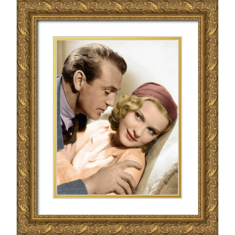 Anna Sten Gold Ornate Wood Framed Art Print with Double Matting by Hollywood Photo Archive
