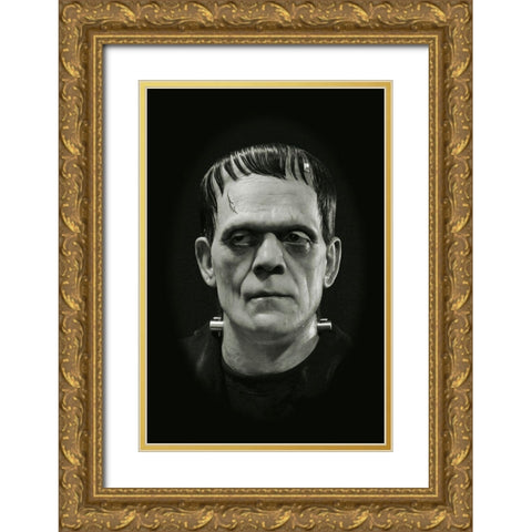 Boris Karloff - Frankenstein Gold Ornate Wood Framed Art Print with Double Matting by Hollywood Photo Archive