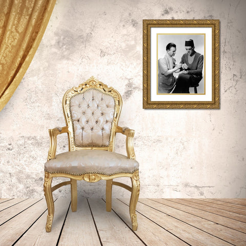Boris Karloff - The Mummy Gold Ornate Wood Framed Art Print with Double Matting by Hollywood Photo Archive