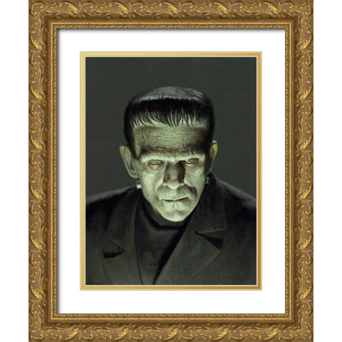 Boris Karloff - Frankenstein Gold Ornate Wood Framed Art Print with Double Matting by Hollywood Photo Archive