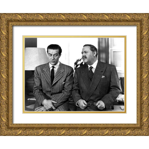 Charles Laughton - The Big Clock Gold Ornate Wood Framed Art Print with Double Matting by Hollywood Photo Archive