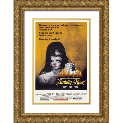 Audrey Rose Gold Ornate Wood Framed Art Print with Double Matting by Hollywood Photo Archive