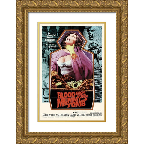 Blood From The Mummy s Tomb Gold Ornate Wood Framed Art Print with Double Matting by Hollywood Photo Archive
