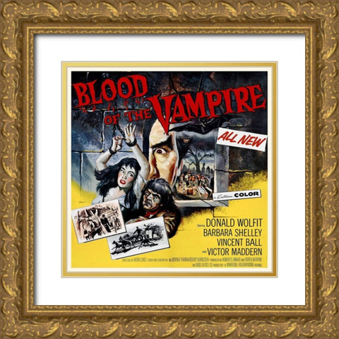 Blood of the Vampire Gold Ornate Wood Framed Art Print with Double Matting by Hollywood Photo Archive