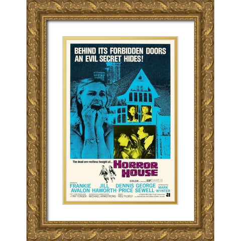 Horror House Gold Ornate Wood Framed Art Print with Double Matting by Hollywood Photo Archive