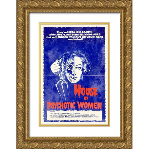 House of Psychotic Women Gold Ornate Wood Framed Art Print with Double Matting by Hollywood Photo Archive