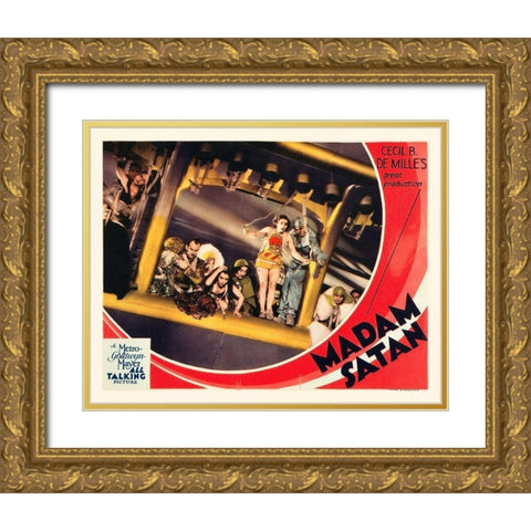 Madame Satan - Lobby Card Gold Ornate Wood Framed Art Print with Double Matting by Hollywood Photo Archive