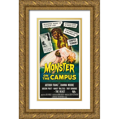 Monster on the Campus Gold Ornate Wood Framed Art Print with Double Matting by Hollywood Photo Archive