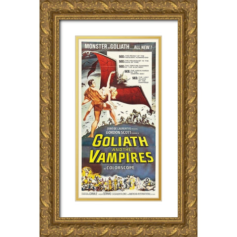 Goliath and the Vampires Gold Ornate Wood Framed Art Print with Double Matting by Hollywood Photo Archive