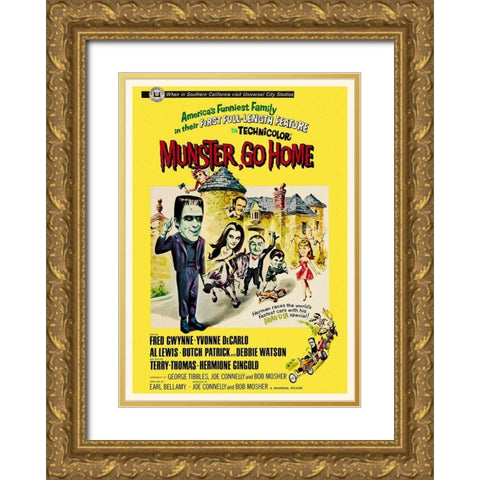 Munster Go Home Gold Ornate Wood Framed Art Print with Double Matting by Hollywood Photo Archive