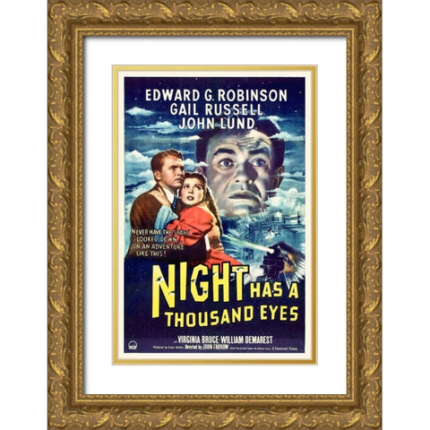 Night has a Thousand Eyes Gold Ornate Wood Framed Art Print with Double Matting by Hollywood Photo Archive