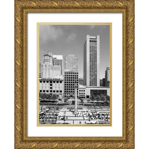 Union Square San Francisco California Gold Ornate Wood Framed Art Print with Double Matting by Highsmith, Carol