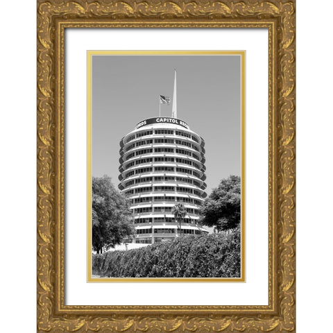 The Capitol Records Tower Los Angeles California Gold Ornate Wood Framed Art Print with Double Matting by Highsmith, Carol