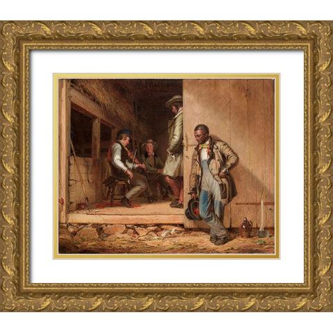 The Power of Music Gold Ornate Wood Framed Art Print with Double Matting by Mount, William Sidney