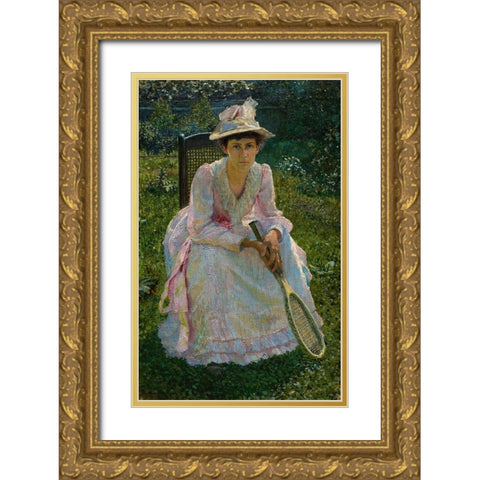 Mary Holland Bacher Gold Ornate Wood Framed Art Print with Double Matting by Bacher, Otto H.