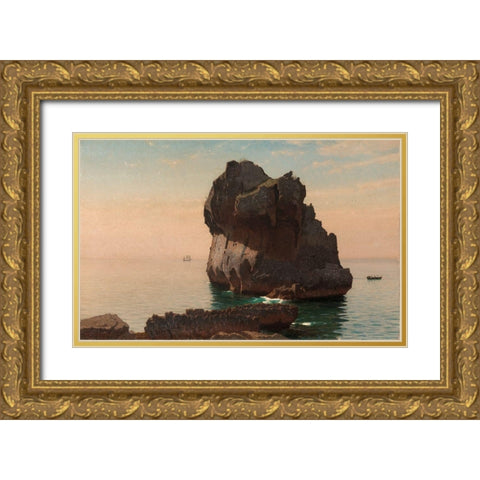 Capri Gold Ornate Wood Framed Art Print with Double Matting by Haseltine, William Stanley