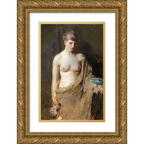 Hebe Gold Ornate Wood Framed Art Print with Double Matting by Thayer, Abbott Handerson