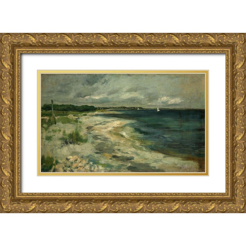 Storm Clouds Gold Ornate Wood Framed Art Print with Double Matting by Twachtman, John Henry
