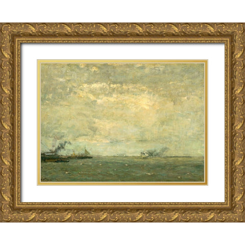 The Dutchman Gold Ornate Wood Framed Art Print with Double Matting by Gottwald, Frederick
