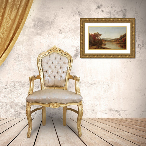 Mount Washington New Hampshire Gold Ornate Wood Framed Art Print with Double Matting by Cropsey, Jasper F.
