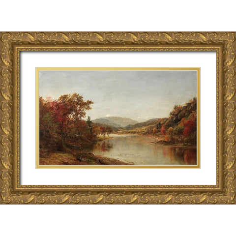 Mount Washington New Hampshire Gold Ornate Wood Framed Art Print with Double Matting by Cropsey, Jasper F.