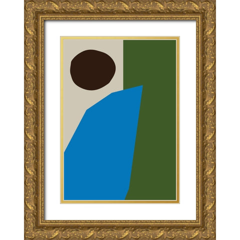 Color Blocks 04 Gold Ornate Wood Framed Art Print with Double Matting by Uppsala Studio