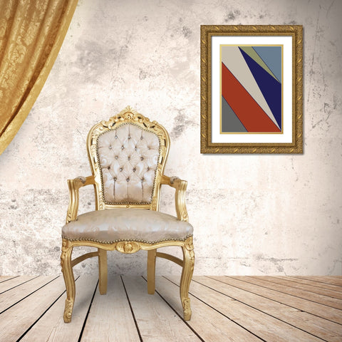 Color Blocks 05 Gold Ornate Wood Framed Art Print with Double Matting by Uppsala Studio