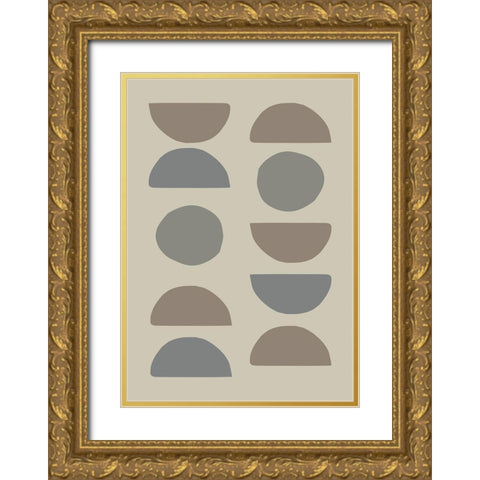 Organic Shapes 02 Gold Ornate Wood Framed Art Print with Double Matting by Uppsala Studio