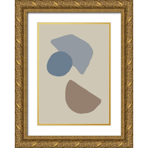 Organic Shapes 04 Gold Ornate Wood Framed Art Print with Double Matting by Uppsala Studio